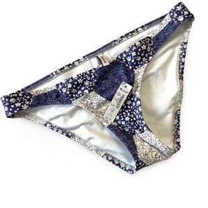 Madewell “Second Wave” Blue & White Bikini Bottoms Blue Floral Print NWT